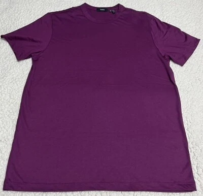 Camiseta Theory Essential Cuello Redondo Hombre Ciruela Manga Corta Diseñador Talla M Nueva Sin Etiquetas Foto 1 de 4