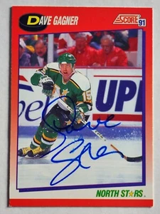 1991-92 Score DAVE GAGNE Signed Card #72 - Picture 1 of 2