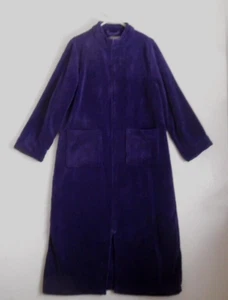 Alexander Del Rossa Zippered Long Robe Women Purple Fleece Woman's XL Bust 48" - Picture 1 of 6