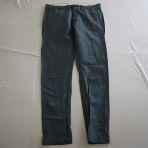 J.CREW 32x32 Blue Stripe Baird McNutt Irish Linen 484 Slim C1306 Mens Dress Pant - Picture 1 of 9