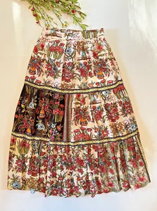 NUEVO CON ETIQUETAS Falda Midi Anthropologie Vineet Bahl Flor Silvestre Floral En Niveles Talla Pequeña - Imagen 1 de 8