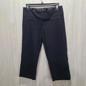 Studio Y Pants Black Wide Leg Capri Size 3/4 Y2K 90s Skater Grunge - Picture 1 of 8