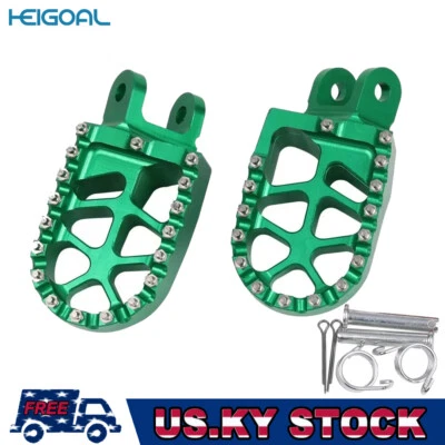 Green CNC Foot Pegs Footpegs Footrest Pedals For Kawasaki KLX650 KLX650R Foto 1 de 4