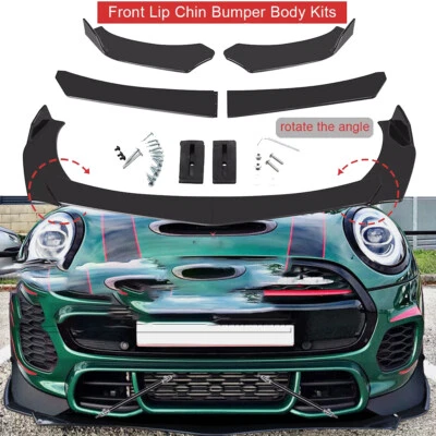 Glossy Black Front Bumper Lip Splitter Spoiler For MINI Cooper S JCW F55 F56 F57 — 第 1/4 张图片