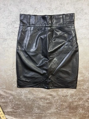 Mini-saia de couro IRO Hexim preta tamanho 34 # 004 - Imagem 1 de 4