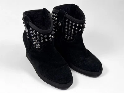 Botas bajas ASH negras gamuza cuña tachonadas damas talla US 8,5 Foto 1 de 4