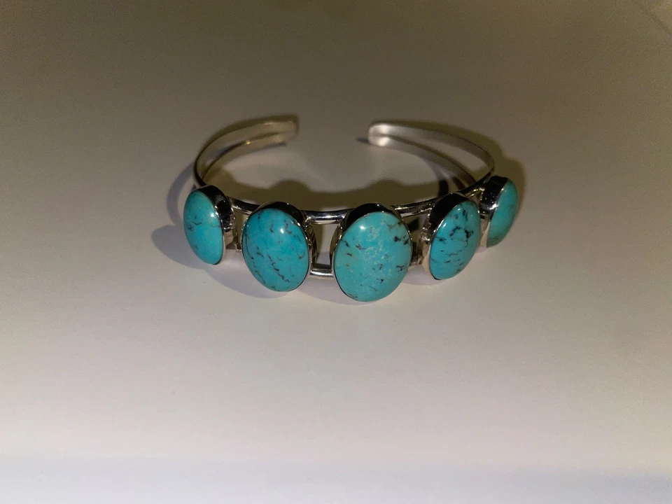 Jay King Green Variscite 925 Sterling Silver Cuff Bracelet - Изображение 1 из 4