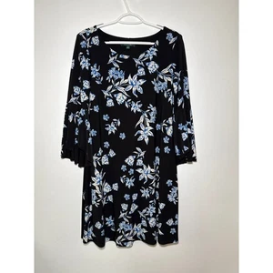 Lauren Ralph Lauren floral bell sleeve dress womens 10 preppy classic elegant - Picture 1 of 8
