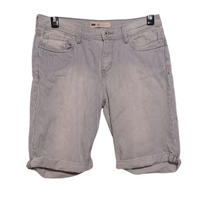 Levis Seersucker Pinstripe Shorts Womens 10 Preppy Acedemia - Picture 1 of 13