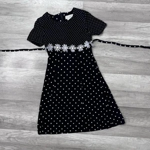 Y2K Girls Polka Dot Daisy Dress L.A. Conduct Size 7 Coquette Retro Babydoll - Picture 1 of 9