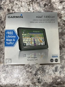 Garmin Nuvi 1490GPS Traffic Edition Lifetime Maps 5" W/ POWER SUPPLY - Picture 1 of 2