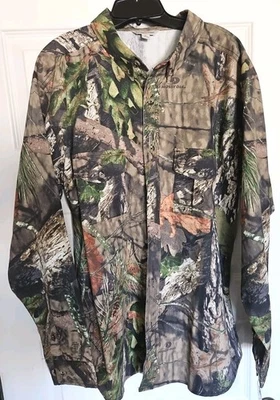 Hunters Choice Mossy Oak Camo Men's Button Up Shirt 100% Cotton EUC SZ XL NEW - Image 1 of 4