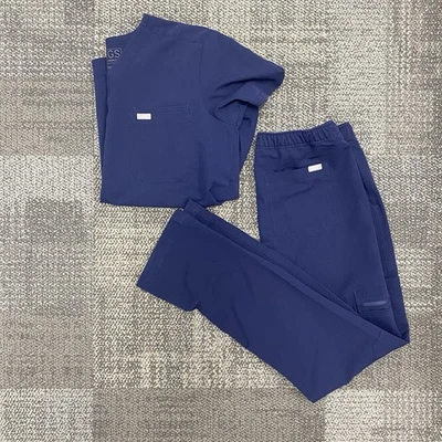 FIGS Technical Men’s Leon top & Cairo Pants Small Navy Blue Set Scrubs Medical - Image 1 of 4
