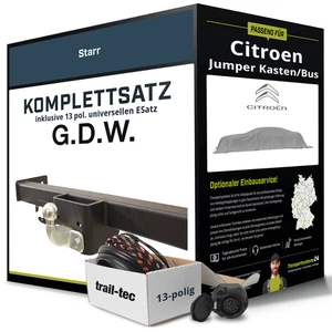 Für CITROEN Jumper Kasten/Bus 250 Anhängerkupplung starr +eSatz 13pol uni. 11-24 - Bild 1 von 4