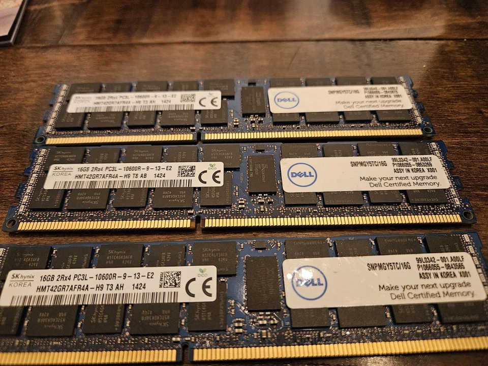 Dell SNPMGY5TC/16GB 2Rx4 PC3L - 10600R, DIMM, DDR3 SDRAM. Computer Memory, RAM - Image 1 of 4