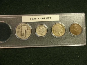 Juego año circulado vintage 1925 - bonito juego de 4 monedas - Imagen 1 de 5