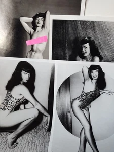 VINTAGE MIX LOT x9 PRESS PHOTOS PRINTS BETTY BETTIE PAGE ADULT PINUP MODEL - Picture 1 of 4