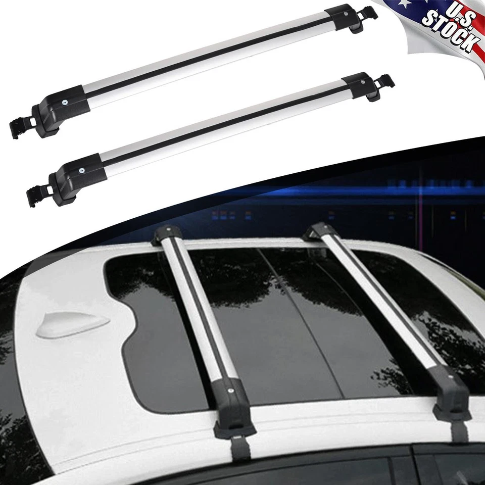 For Mazda 3 Car Top Roof Rack Cross Bars Luggage Carrier w/Lock Aluminum Silver Foto 1 de 4