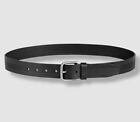 $55 Tommy Hilfiger Men Black Leather Silver Buckle Belt Size XL 42/44
