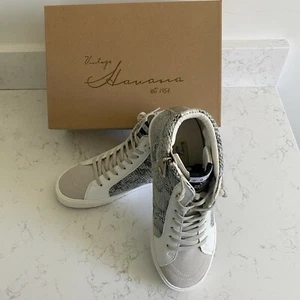 Sneakers donna vintage Havana Dayna alte in pelle misura 7,5 autunno - Foto 1 di 12