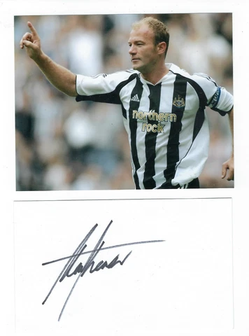 ALAN SHEARER - NEWCASTLE UNITED - HAND SIGNED 5X3 WHITE CARD  + 5x4 PHOTO Cover