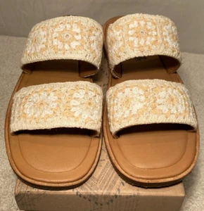 Free People Juliet Crochet Slider Ivory Sandals Size UK 8 / EU 41 - Picture 1 of 13