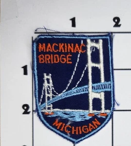 Mackinac Bridge Michigan Patch Souvenir Travel Embroidered Sew on Vintage - Picture 1 of 1