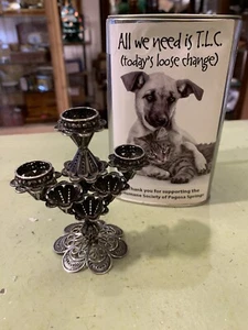 Sterling filigraner jemenitischer Kerzenleuchter - Bild 1 von 7