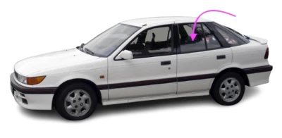 Ajuste 1993-1996 Mitsubishi Mirage 4P sedán lado del conductor puerta trasera izquierda ventana vidrio Foto 1 de 4