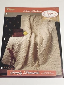 Simply Diamonds Afghan Aran Heirlooms Crochet Pattern Card Needlecraft Shop - Picture 1 of 5