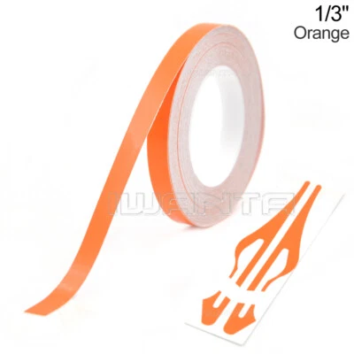 1/3" 8mm Orange Pinstriping Pin Stripe DIY Line Roll Vinyl Decal Sticker 32ft - Image 1 of 4