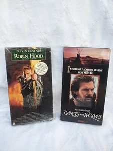 Kevin Costner 2 VHS Lot - Dances With Wolves VHS 1993 And Robin Hood VHS 1991 - Picture 1 of 9