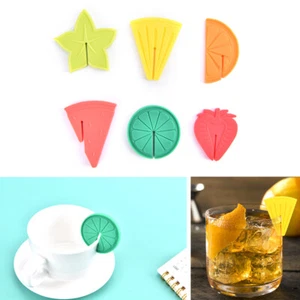 6Pcs Fruit Pattern Silicone Wine Glass Durable Drink Marker for Drinks Cups-v - Picture 1 of 12