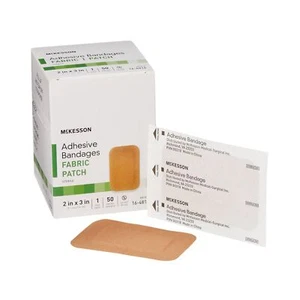 1200 McKesson Adhesive Bandages 2" x 3" Fabric Patch Band Aid Strips Tan 16-4816 - Picture 1 of 8