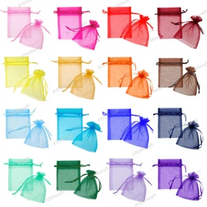 10 x Organza Jewellery Candy Pouches – Wedding Favour Bags - Bulk Party Gift Bag - Picture 1 of 26