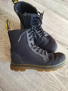 Stivali Doc Dr Martens pettini J combattimento stringati tela cerniera neri ragazzi taglia 1 - Foto 1 di 6
