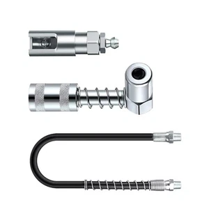 Grease Gun Coupler with 1/8" NPT Threads, Push on Slotted Right Angle 90 Degree - Picture 1 of 12