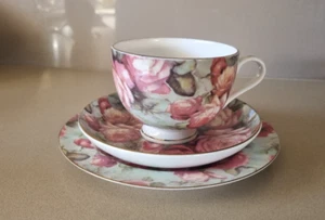 Maxwell Williams Morning Dew Trio Set Teacup Saucer Plate Bone China Exc Cond - Picture 1 of 3