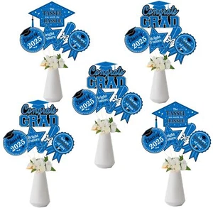 24 Pieces Blue Black Graduation Party Centerpiece Sticks 2025 We are So Proud... - Picture 1 of 7