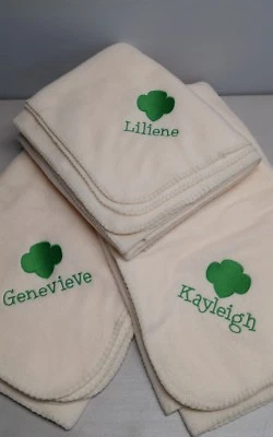 Girl scouts trefoil brownies Personalized birthday Fleece Blanket Throw Gift - Image 1 of 4