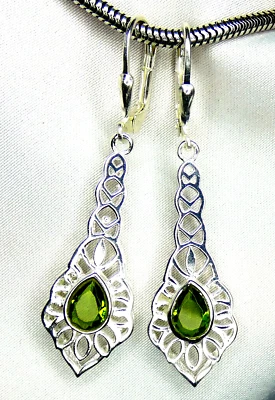 Peridot Ohrhänger 925 Silber Klappbrisur zauberhaftes langes Design modisch NEU* - Bild 1 von 4