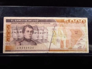 Mexico 5000 Pesos 1985 Banco de México World Banknotes Money h2633 - Picture 1 of 2