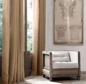 Restoration Hardware, Burlap Open Weave Drapery 108" x 50" - Picture 1 of 8
