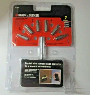 Black & Decker Screwdriver Bit Handy Driver Set Magnetic Bit Holder New - Image 1 of 3
