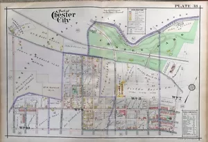 1913 DELAWARE COUNTY CHESTER PENNSYLVANIA CROZER PARK ENGLE ST-LINCOLN ATLAS MAP - Picture 1 of 3