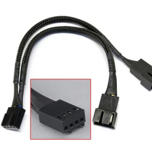Sleeved  Fan Power Y-Splitter 4-Pin Computer Case Adapter Dual PWM PWM Cable - Picture 1 of 6