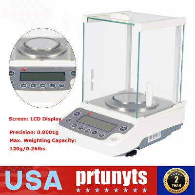Balanza analítica electrónica digital escala de laboratorio de precisión 120 x 0,0001 g 0,1 mg Foto 1 de 4