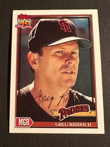 Greg Riddoch Signed 1991 Topps Card Autograph San Diego Padres Baseball Auto COA