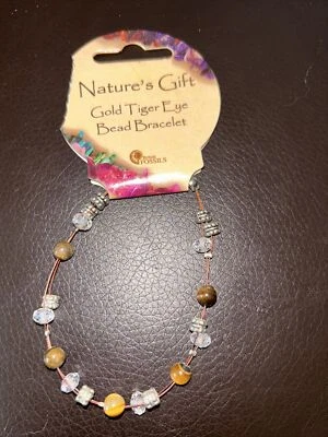 Pulsera de cuentas de tigre dorado regalo de Natures - nuevo con etiquetas  Foto 1 de 2
