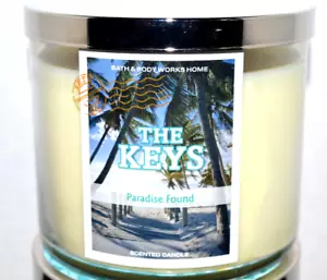 Bath Body Works THE KEY'S 3 Wick Candle FLORIDA DESTINATIONS PARADISE FOUND Rare - Picture 1 of 2